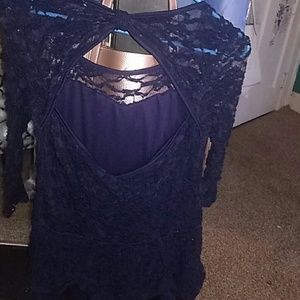 Navy blue lace top